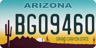 AZ license plate BGO9460