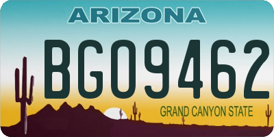 AZ license plate BGO9462