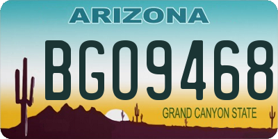 AZ license plate BGO9468