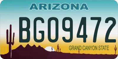 AZ license plate BGO9472