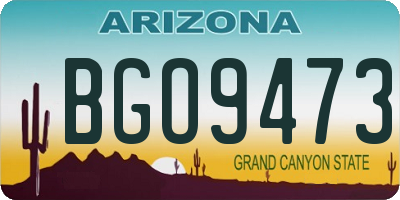 AZ license plate BGO9473