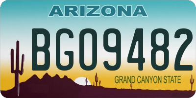 AZ license plate BGO9482