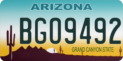 AZ license plate BGO9492