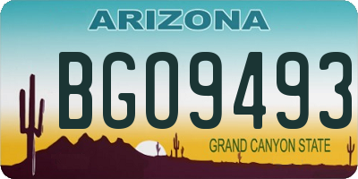AZ license plate BGO9493