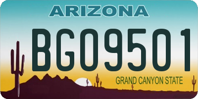 AZ license plate BGO9501