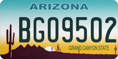 AZ license plate BGO9502