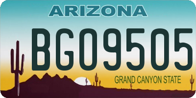 AZ license plate BGO9505