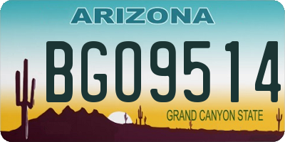AZ license plate BGO9514
