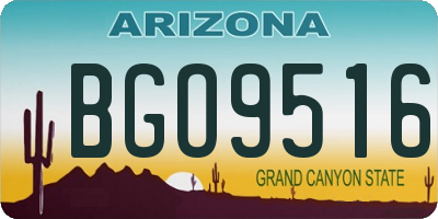 AZ license plate BGO9516