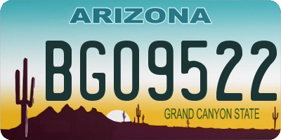 AZ license plate BGO9522