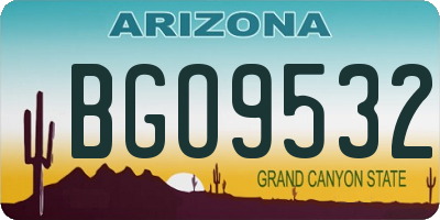 AZ license plate BGO9532