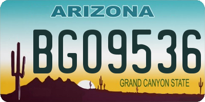 AZ license plate BGO9536