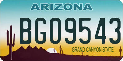AZ license plate BGO9543