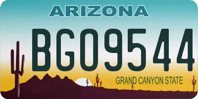 AZ license plate BGO9544