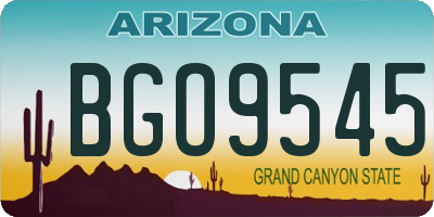 AZ license plate BGO9545