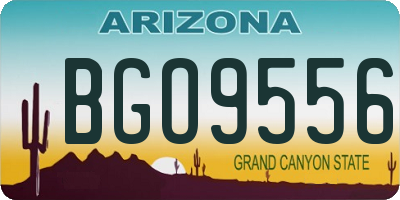 AZ license plate BGO9556