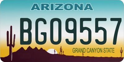 AZ license plate BGO9557