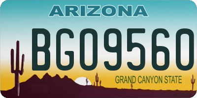 AZ license plate BGO9560