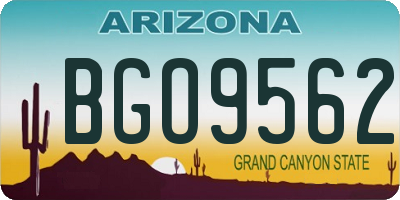 AZ license plate BGO9562