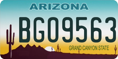 AZ license plate BGO9563