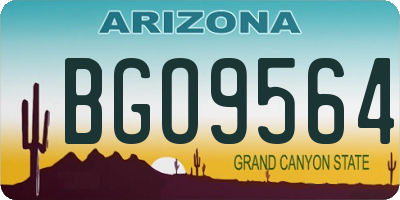 AZ license plate BGO9564