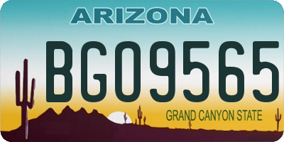 AZ license plate BGO9565