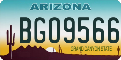 AZ license plate BGO9566