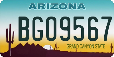 AZ license plate BGO9567