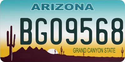 AZ license plate BGO9568