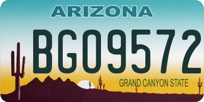 AZ license plate BGO9572
