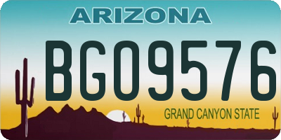 AZ license plate BGO9576