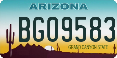 AZ license plate BGO9583