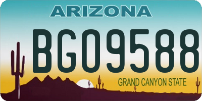 AZ license plate BGO9588