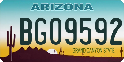 AZ license plate BGO9592