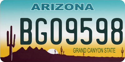 AZ license plate BGO9598