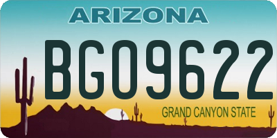 AZ license plate BGO9622