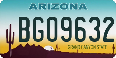 AZ license plate BGO9632