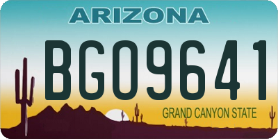 AZ license plate BGO9641