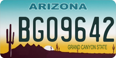 AZ license plate BGO9642