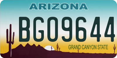 AZ license plate BGO9644