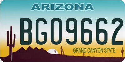 AZ license plate BGO9662