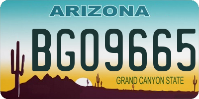 AZ license plate BGO9665