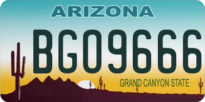 AZ license plate BGO9666