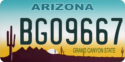 AZ license plate BGO9667