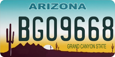 AZ license plate BGO9668