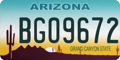 AZ license plate BGO9672