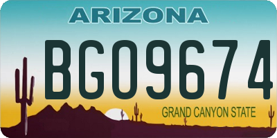 AZ license plate BGO9674