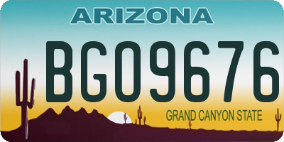 AZ license plate BGO9676