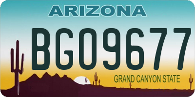 AZ license plate BGO9677