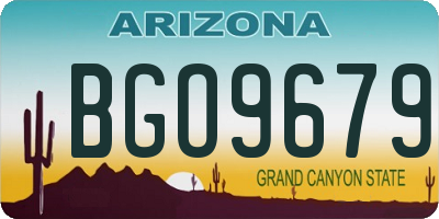 AZ license plate BGO9679